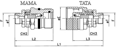 Cuple cu înfiletare, filet exterior