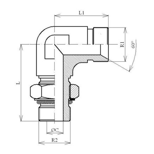 Adaptor BSP L FE orientabil 0/60