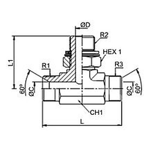 Adaptor BSP T FE orientabil mijloc