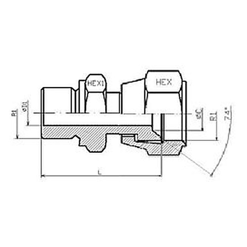Adaptor BSP-UNF FE-FI olandeză 0/74