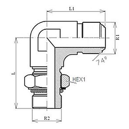 Adaptor MET-UNF L FE orientabil 0/74
