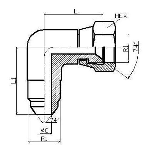 Adaptor UNF L FE-FI olandeză