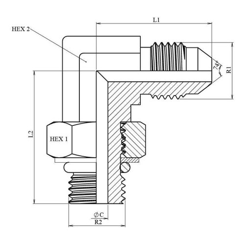 Adaptor UNF L FE orientabil 0/74