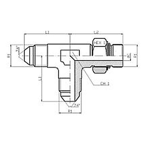 Adaptor UNF T FE BSP orientabil lateral 74/74/0