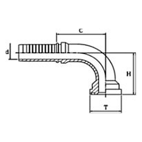 Armătură flansă 90 SAE 6000