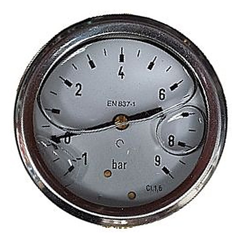 Manometru D63 1/4 axial inox cu glicerină, vid