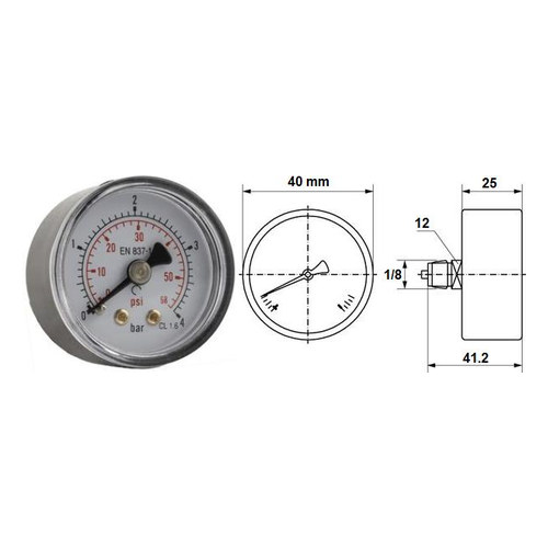 Manometre Ø40 axiale