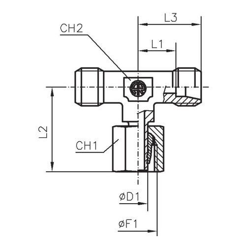 Adaptor T cu olandeză fixă la mijloc TN120