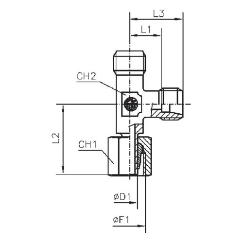 Adaptor T cu olandeză fixă la un capăt TN121