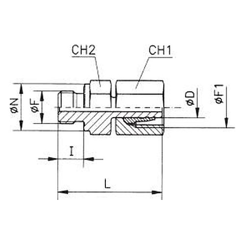 Adaptor drept cu olandeză fixă, serie grea metric TN126-SM