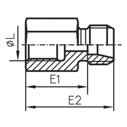 Adaptor drept FI-FE, serie grea metric TN147-SM